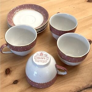 Set of four Ridgway demitasse cups and saucers
